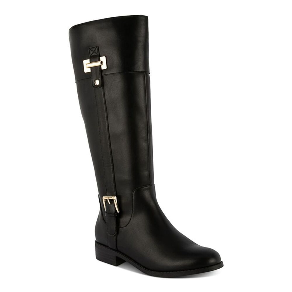 KAREN SCOTT Womens Black Goring Edenn Almond Toe Block Heel Riding Boot 5.5 M